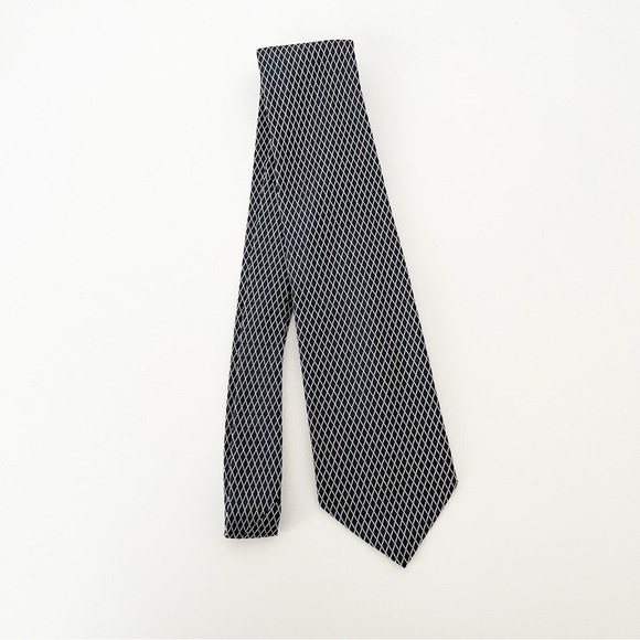 Lands' End Black Silk Tie USA Made Hand-Sewn Striped Preppy Ivy League Classic - Picture 6 of 7